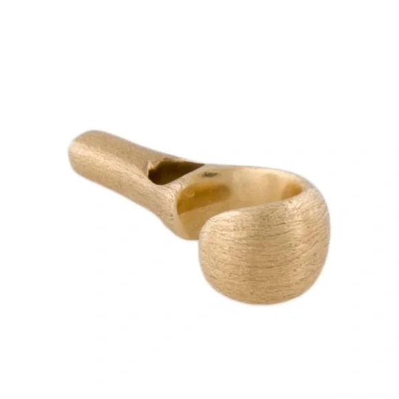 Antique 14K Solid Gold Brushed Hook Pendant 1.8 grams - Picture 2 of 3